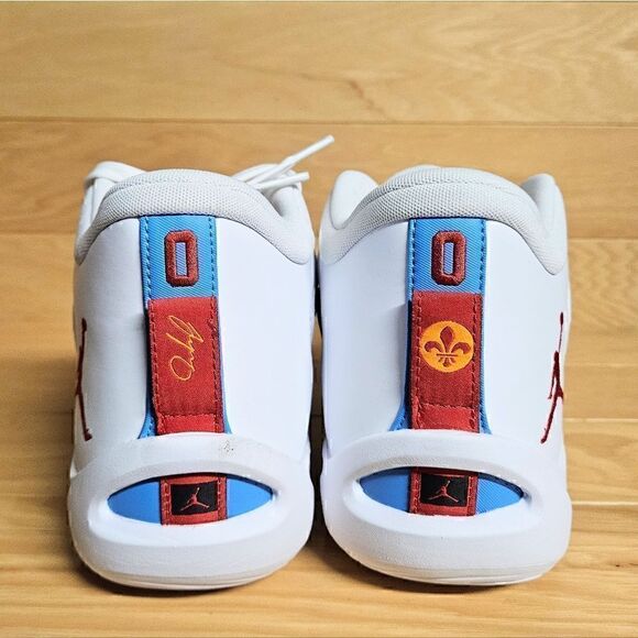 Jordan Tatum 1 White Red Blue Archer Ave St. Louis Basketball Shoes DX5573-100 - Picture 10 of 13